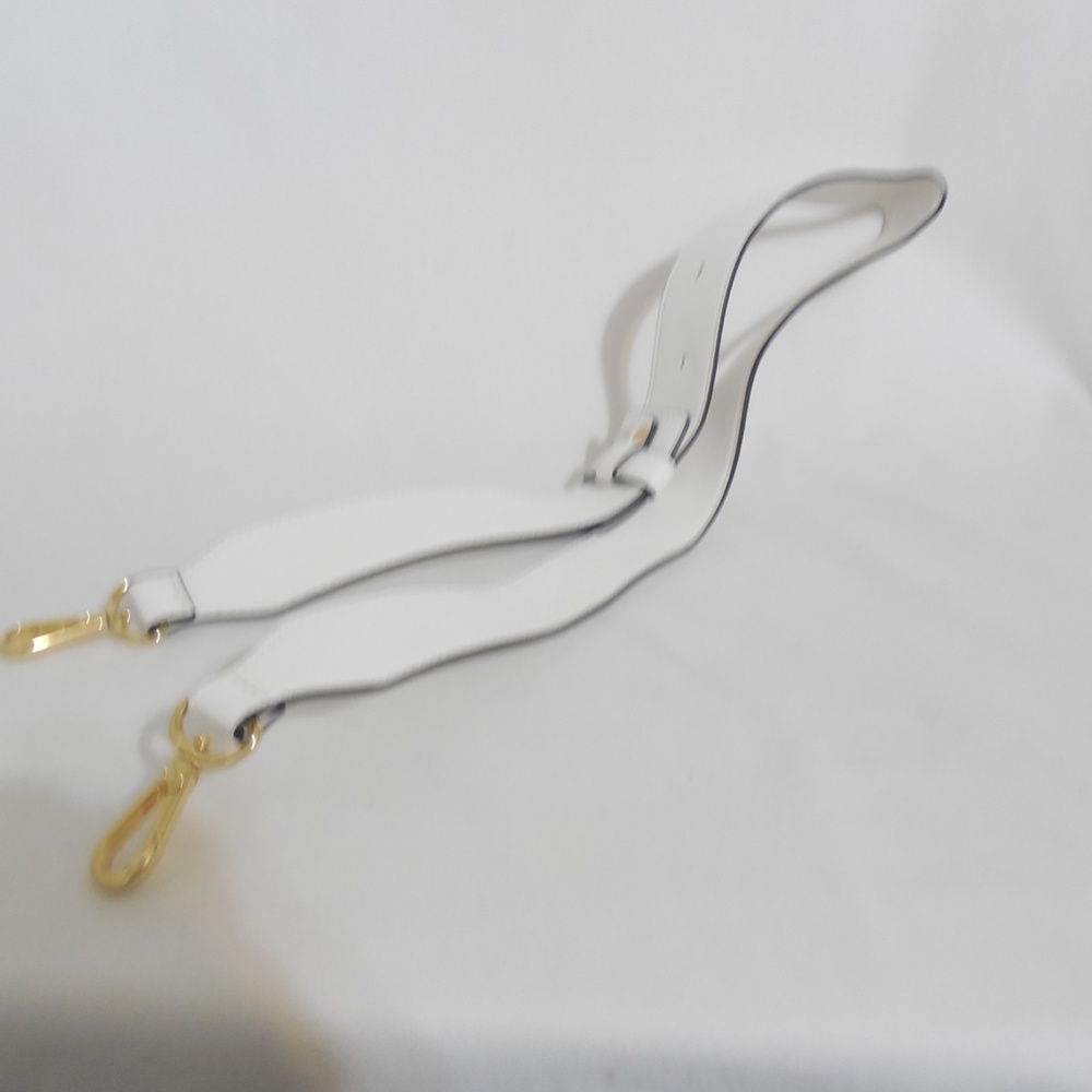 White Faux Leather Purse Strap